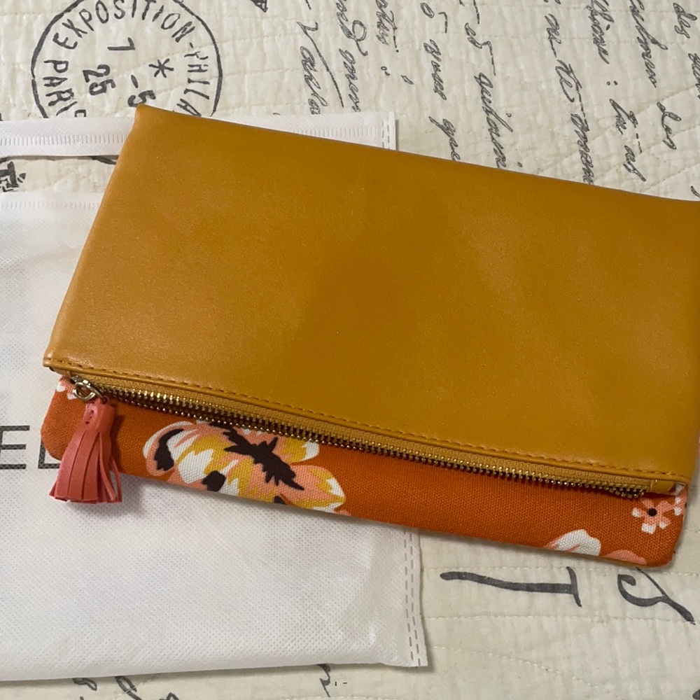 Orange Print Clutch